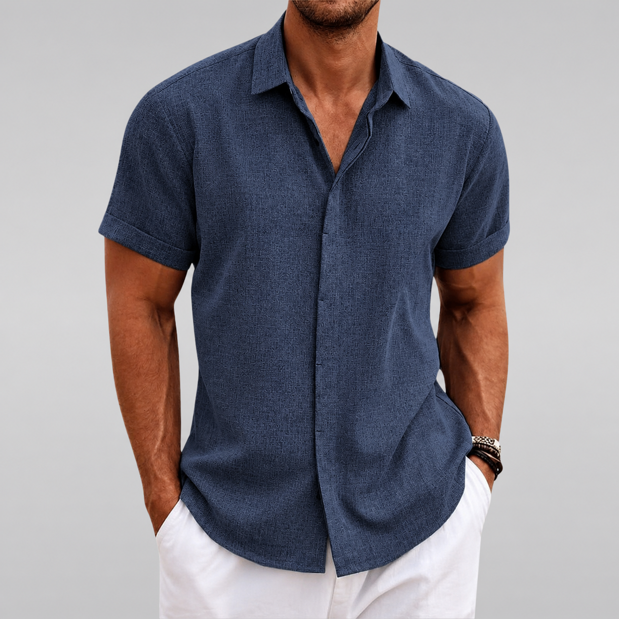 Jack Washington™ Belmont Lino išvaizdos marškiniai | elegantiški ir lengvi marškiniai, skirti šiuolaikiškam vyrui